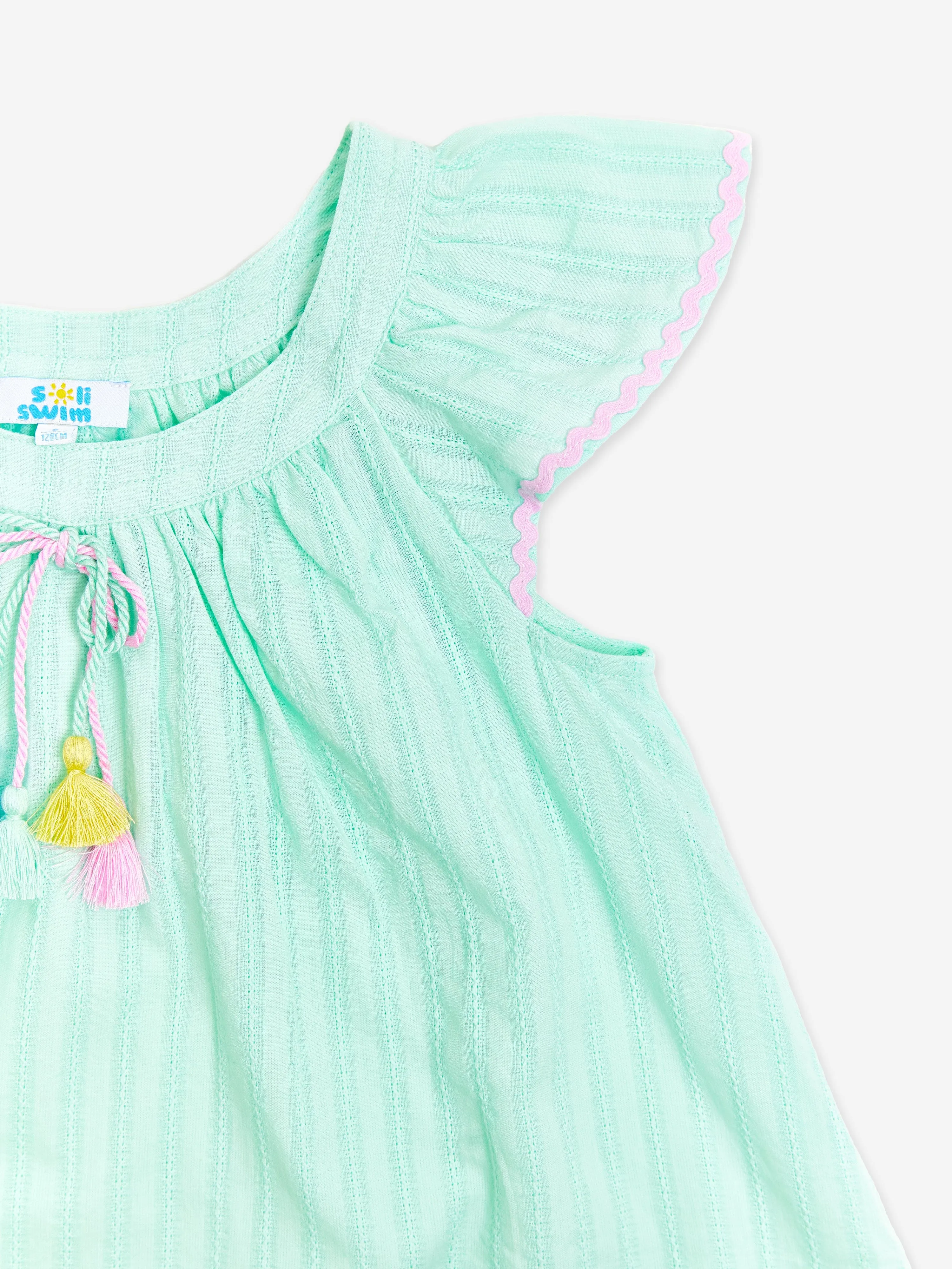 Robe d'été en coton pour filles en vert