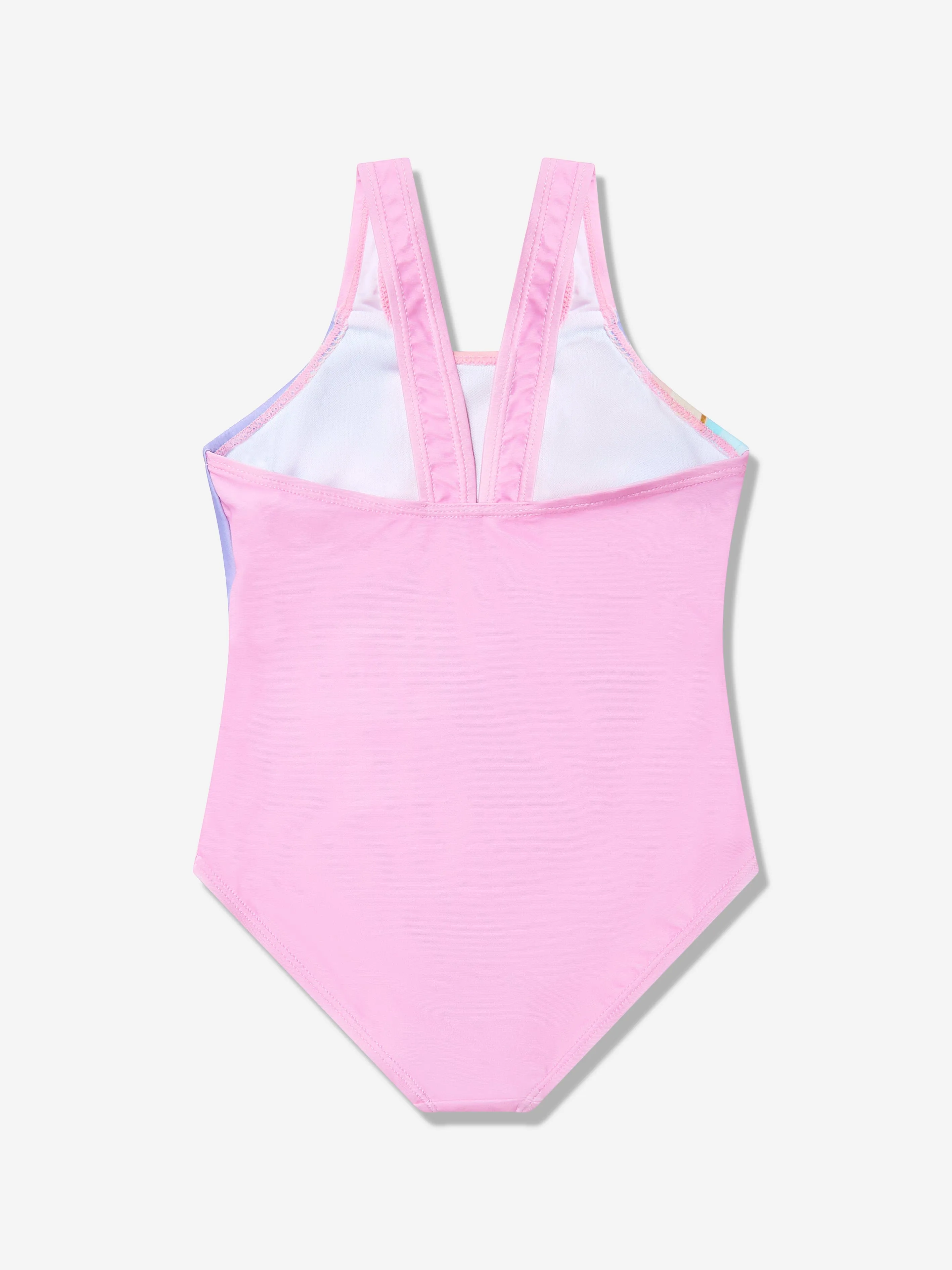 Maillot de bain arc-en-ciel pour filles en rose (UPF50 )