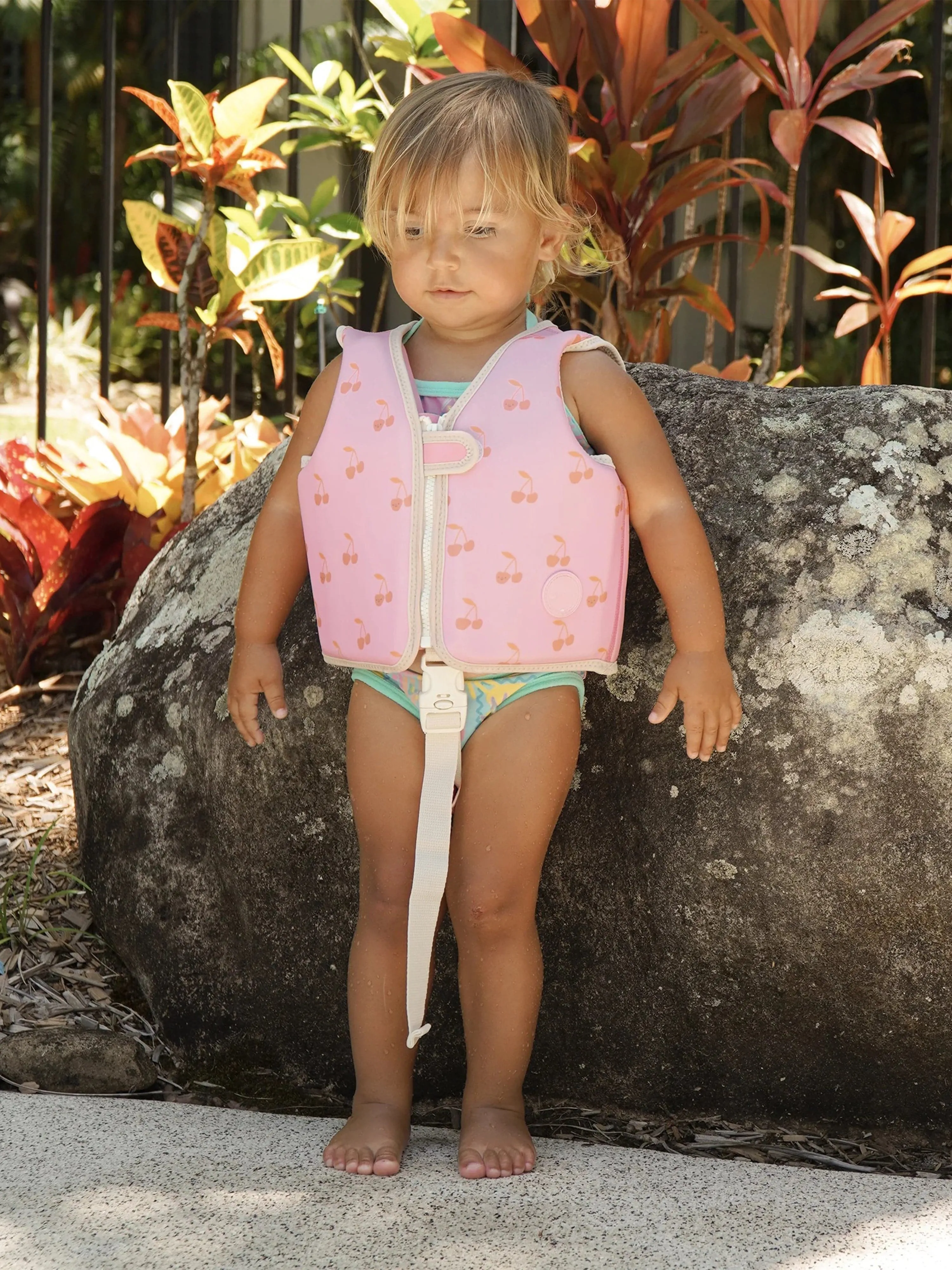 Gilet de natation pour filles Cotton Candy Cerise en rose