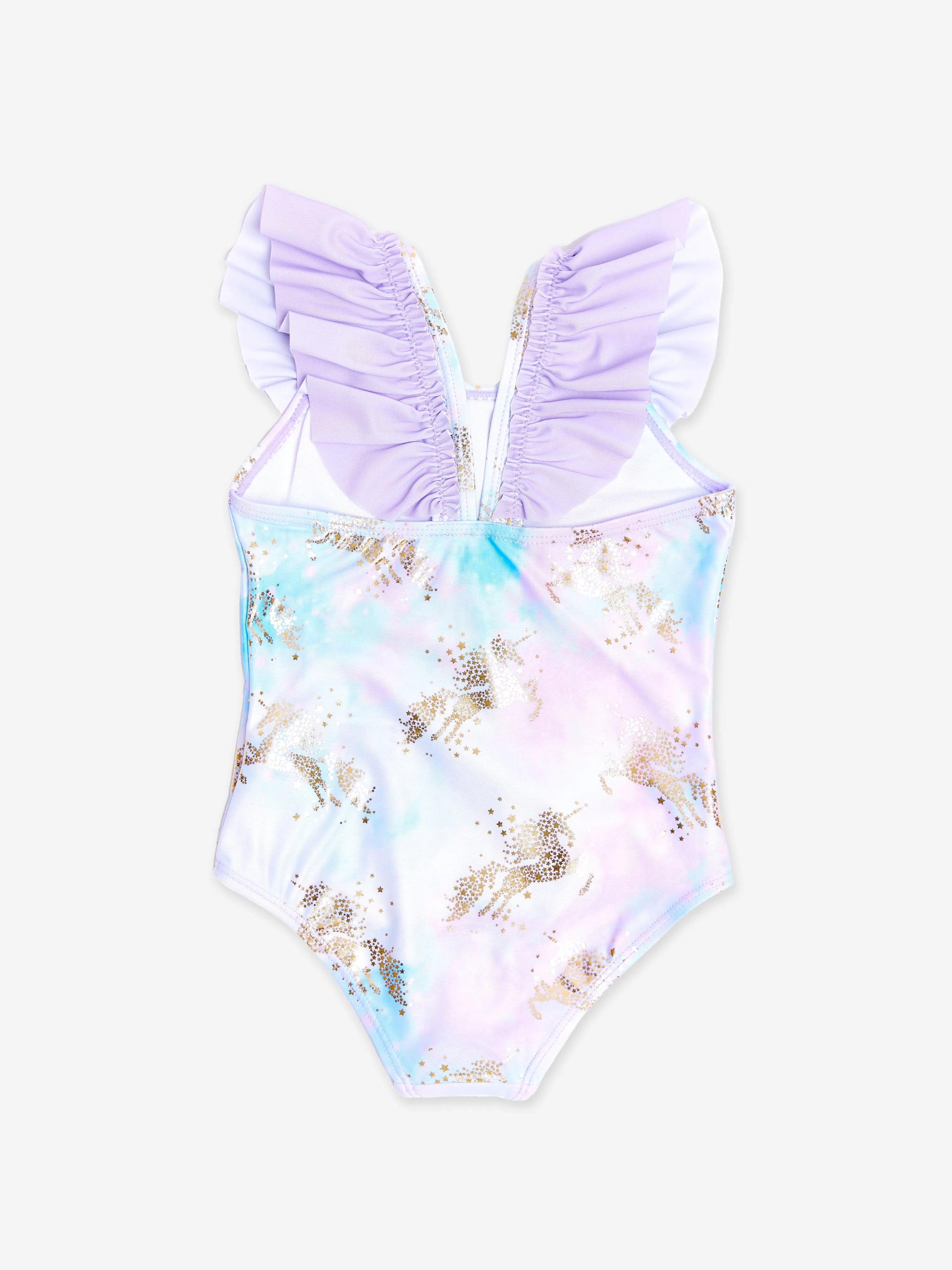 Maillot de bain licorne pour filles en violet (UPF50 )