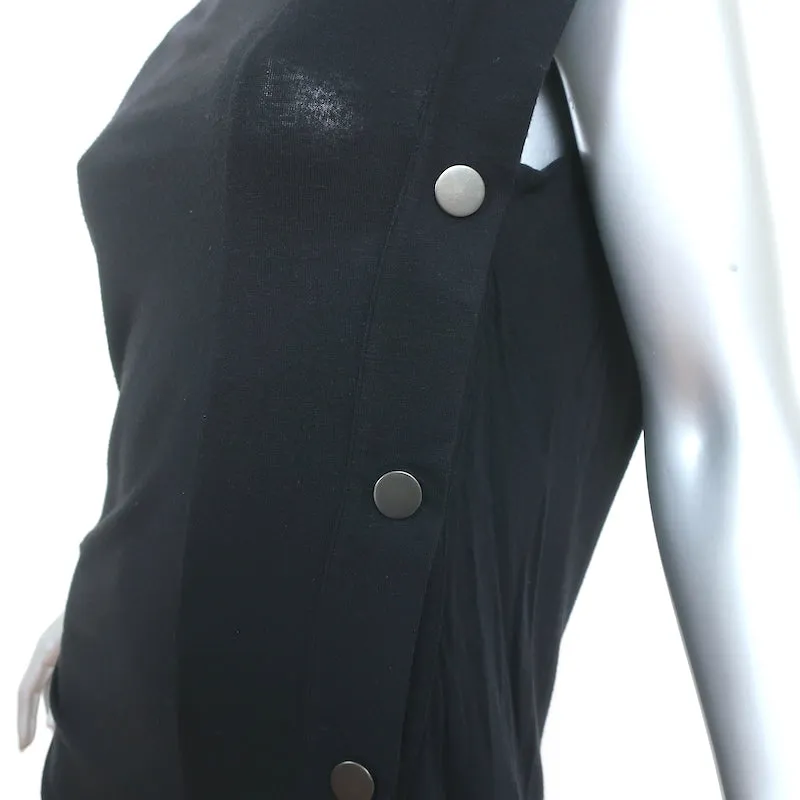 Givenchy Haut asymétrique à bouton-pression latéral Noir en jersey mélange cachemire Taille 38