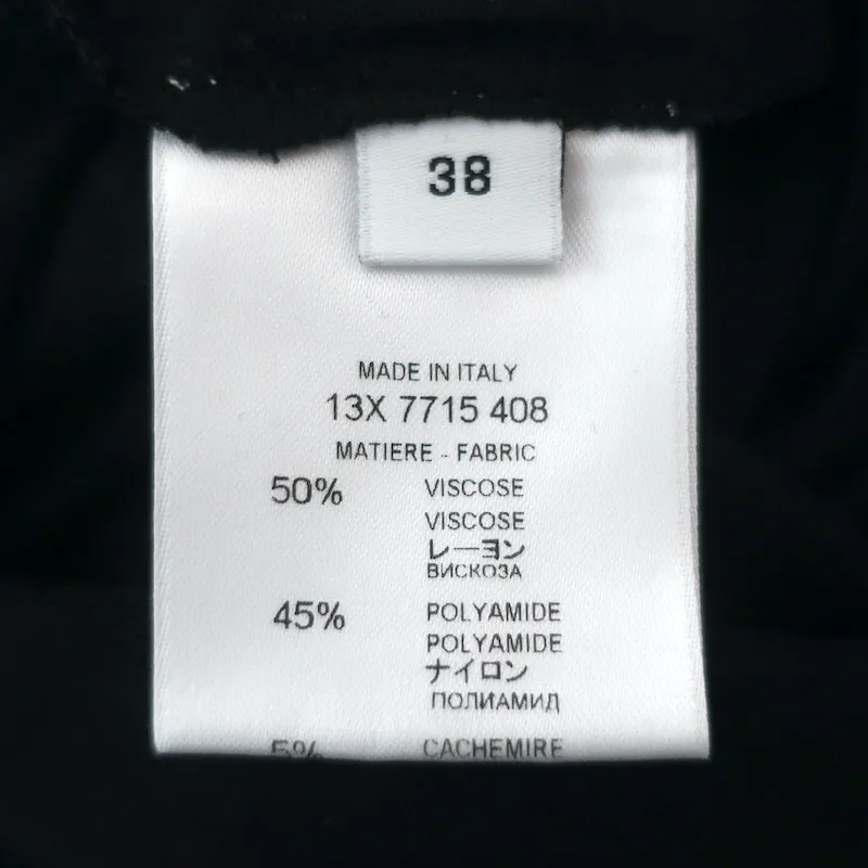 Givenchy Haut asymétrique à bouton-pression latéral Noir en jersey mélange cachemire Taille 38