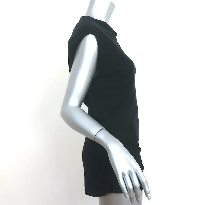 Givenchy Haut asymétrique à bouton-pression latéral Noir en jersey mélange cachemire Taille 38
