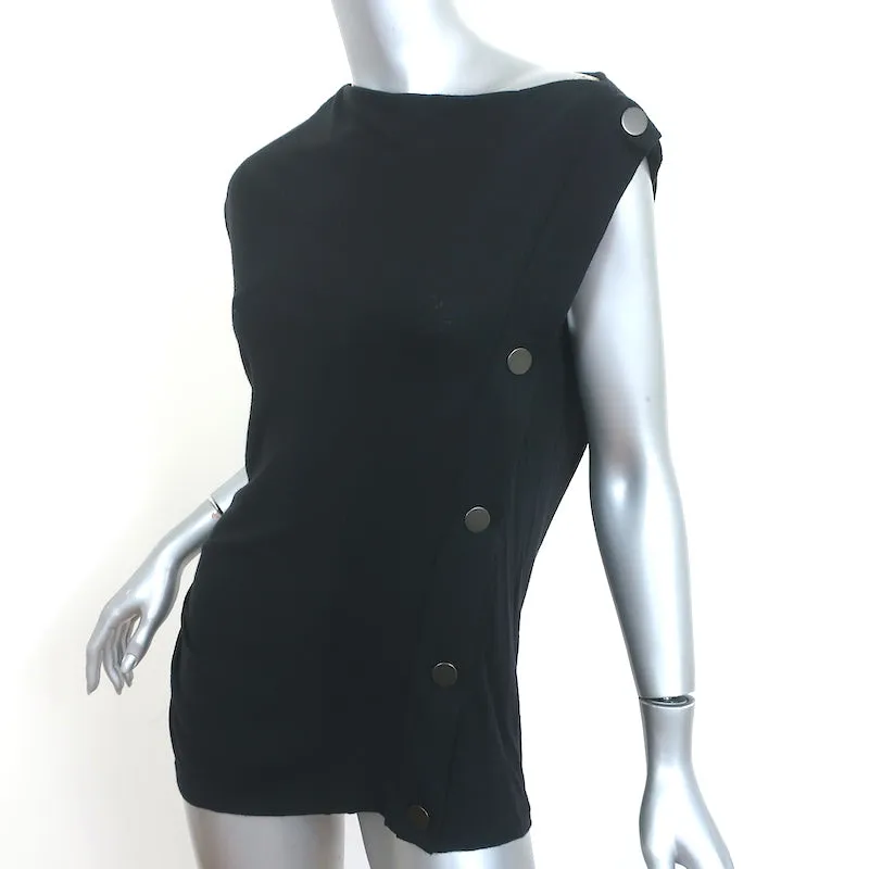 Givenchy Haut asymétrique à bouton-pression latéral Noir en jersey mélange cachemire Taille 38