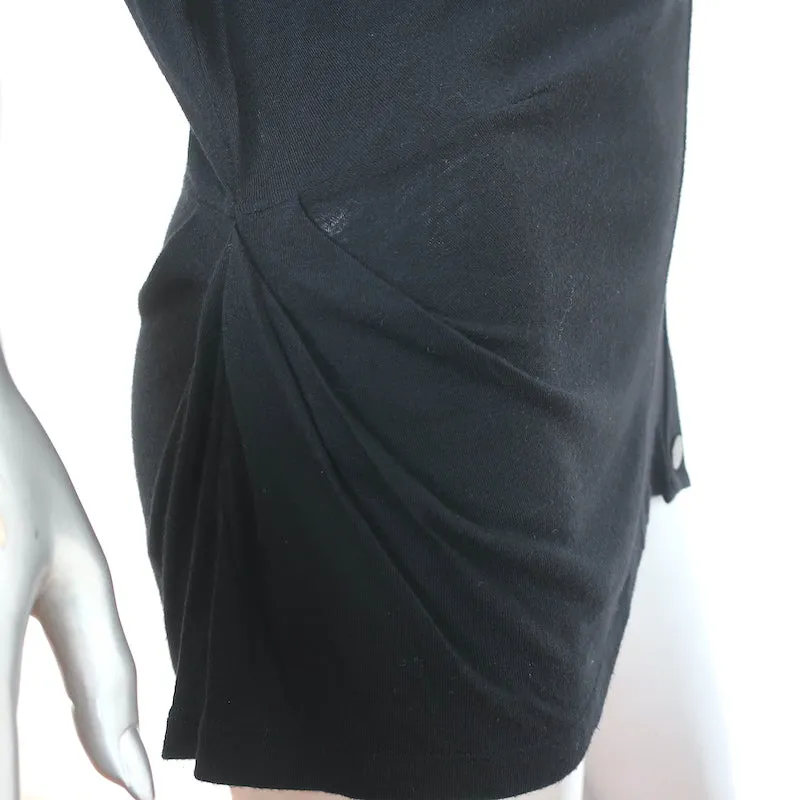 Givenchy Haut asymétrique à bouton-pression latéral Noir en jersey mélange cachemire Taille 38