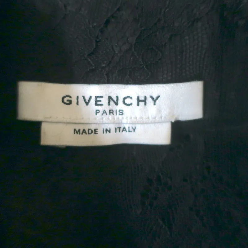Givenchy Blouse Noeud Dentelle Noir Taille 38 Haut à Manches Longues