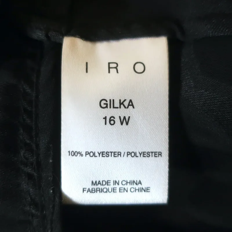 IRO Blouse à Lacets Gilka Noir Georgette Burnout Taille 38 Haut sans Manches