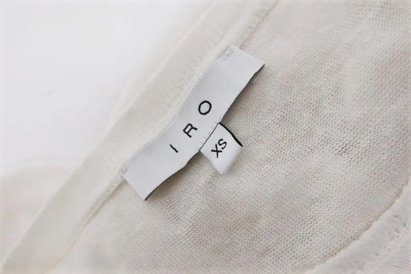 IRO Rachel T-shirt à lacets Blanc Lin Taille Très Petite Haut à manches courtes