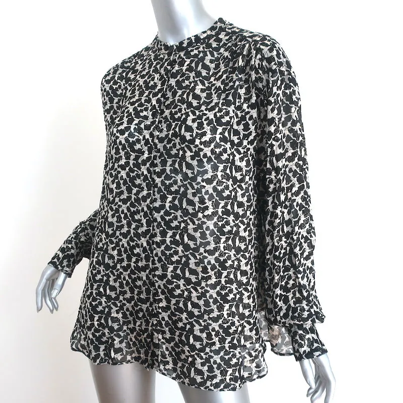 Isabel Marant Blouse Daws Noir/Blanc Fil Métallique Coupe Taille 38 Haut à Manches Longues