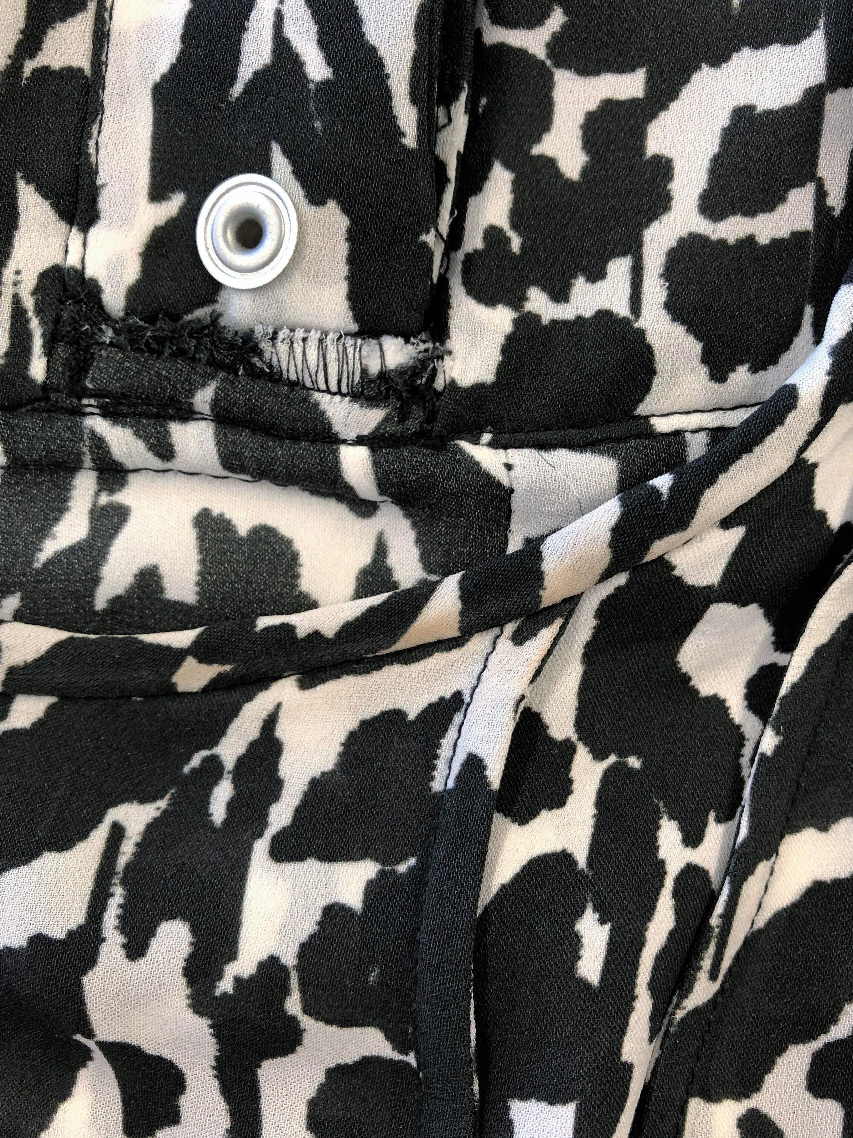 Isabel Marant Blouse Mousse Blanc/Noir Imprimé Léopard Soie Taille 38 Haut Sans Manches