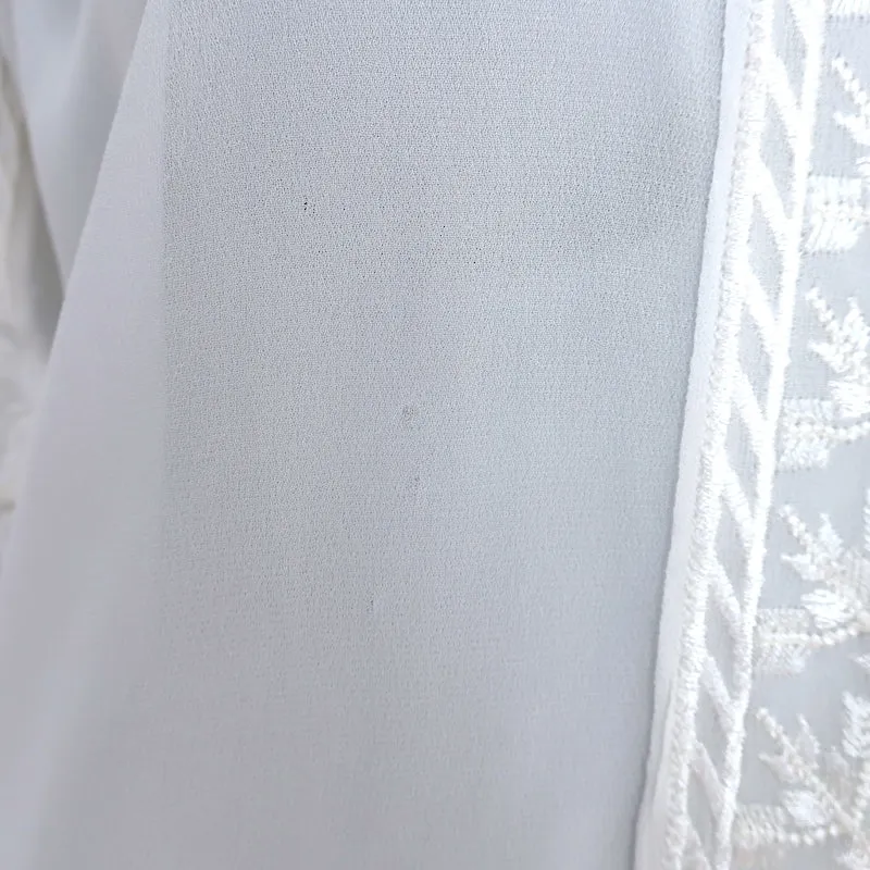 Isabel Marant Etoile Axel Blouse Blanche en Georgette Brodée Taille 38