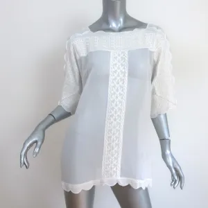 Isabel Marant Etoile Axel Blouse White Embroidered Georgette Size 38