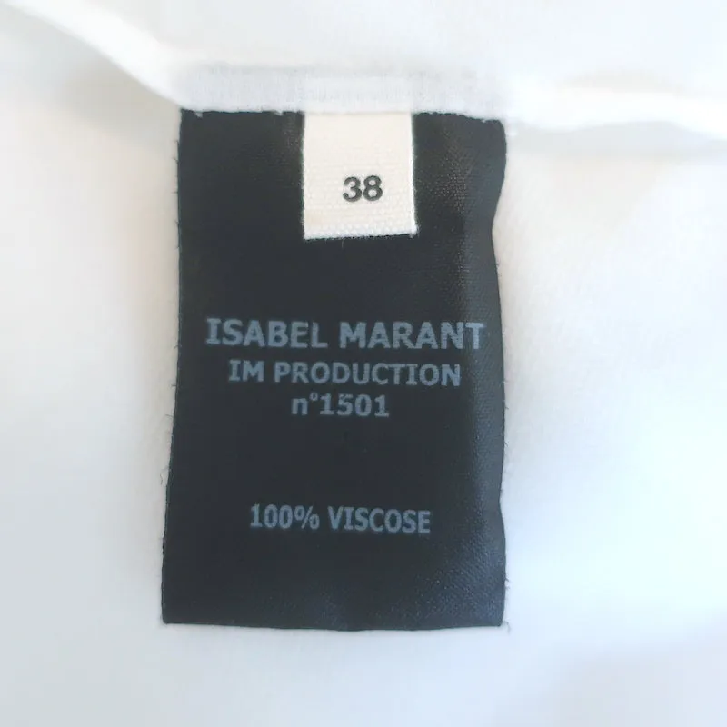 Isabel Marant Etoile Axel Blouse Blanche en Georgette Brodée Taille 38