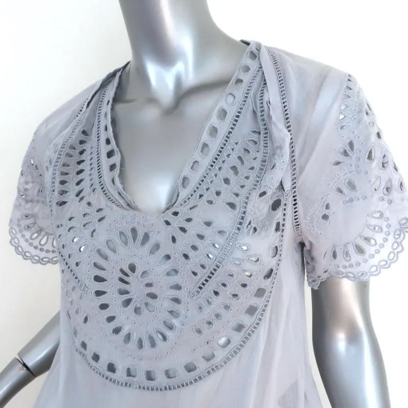 Isabel Marant Etoile Blouse Arthel Bleu Clair Broderie Anglaise Taille 0