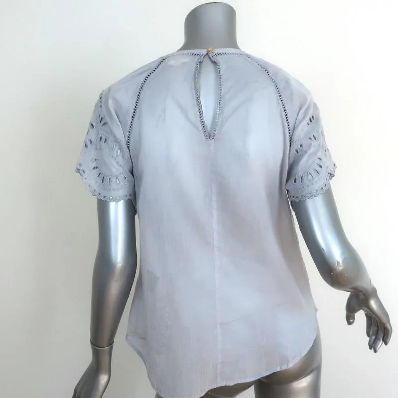 Isabel Marant Etoile Blouse Arthel Bleu Clair Broderie Anglaise Taille 0