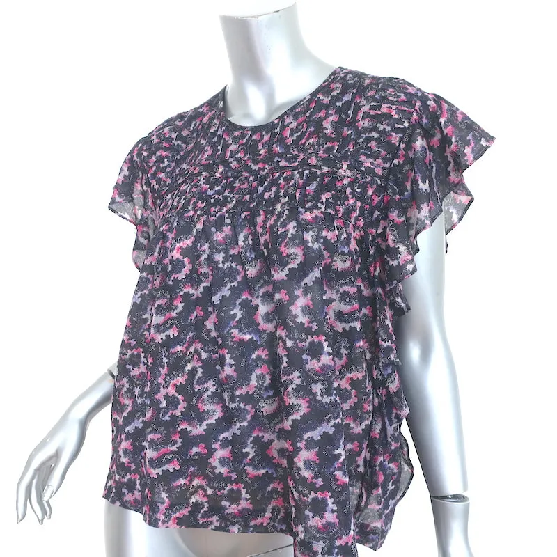 Isabel Marant Etoile Blouse Ilayona en Coton Imprimé Taille 36 Haut à Manches Papillon