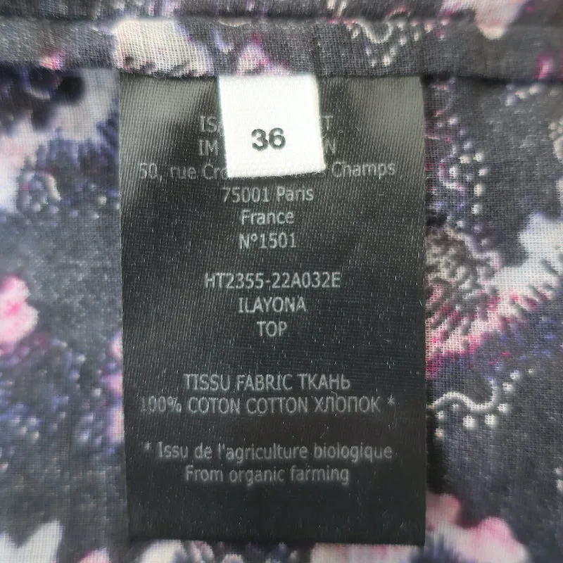 Isabel Marant Etoile Blouse Ilayona en Coton Imprimé Taille 36 Haut à Manches Papillon