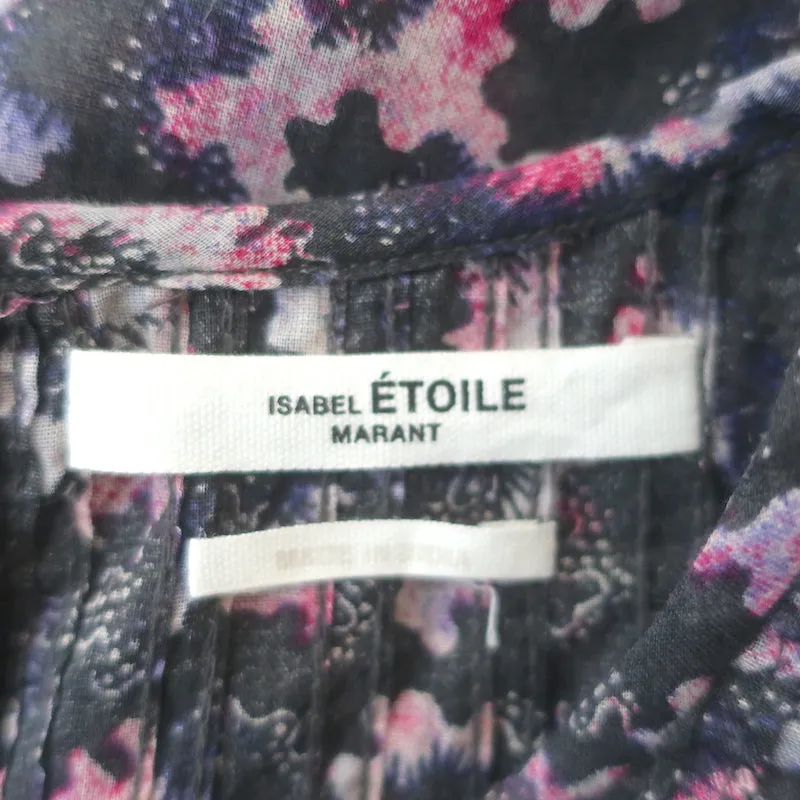 Isabel Marant Etoile Blouse Ilayona en Coton Imprimé Taille 36 Haut à Manches Papillon