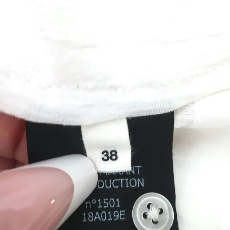 Isabel Marant Etoile Blouse en Coton Blanc & Dentelle au Crochet Taille 38 Haut à Manches Courtes