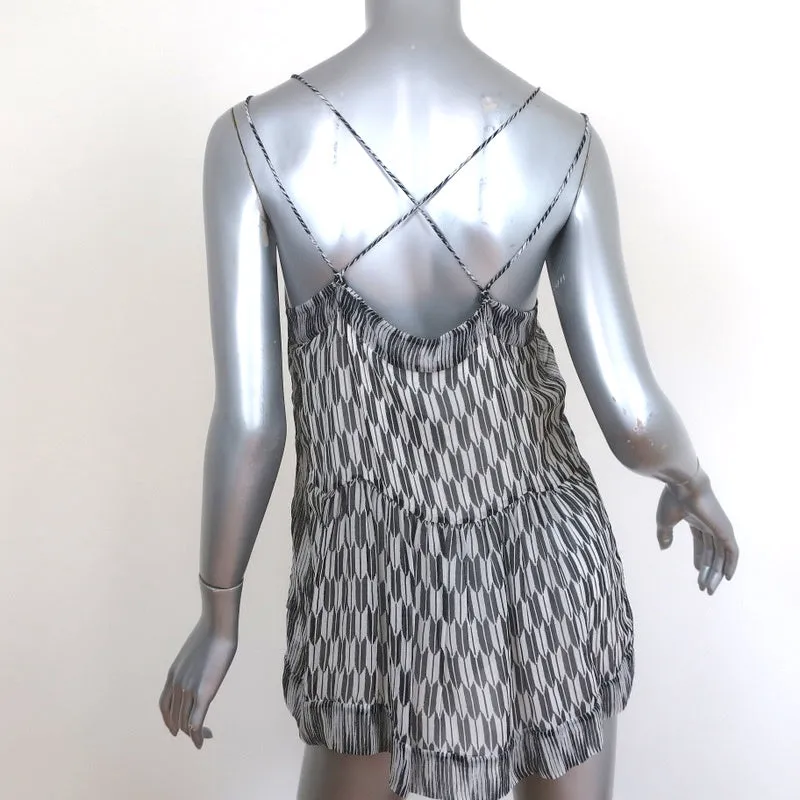 Isabel Marant Etoile Blouse Zethan Noir/Blanc Imprimé Chiffon Taille 40 NEUF