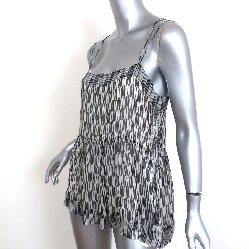 Isabel Marant Etoile Blouse Zethan Noir/Blanc Imprimé Chiffon Taille 40 NEUF