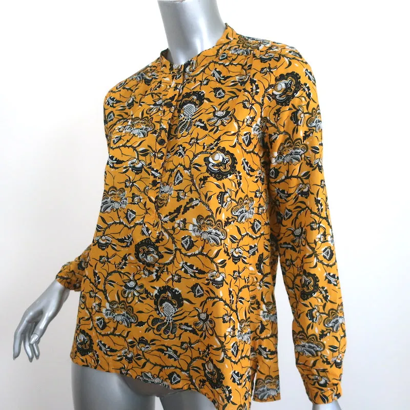 Isabel Marant Etoile Blouse Henley Amaria Imprimé floral jaune en coton Taille 34