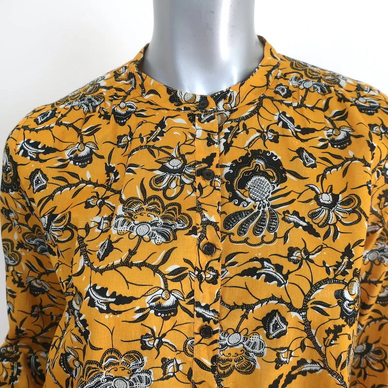 Isabel Marant Etoile Blouse Henley Amaria Imprimé floral jaune en coton Taille 34