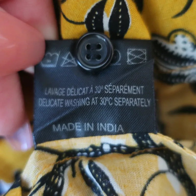 Isabel Marant Etoile Blouse Henley Amaria Imprimé floral jaune en coton Taille 34