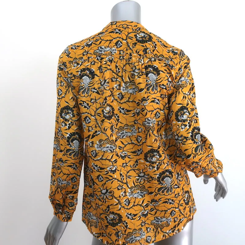 Isabel Marant Etoile Blouse Henley Amaria Imprimé floral jaune en coton Taille 34