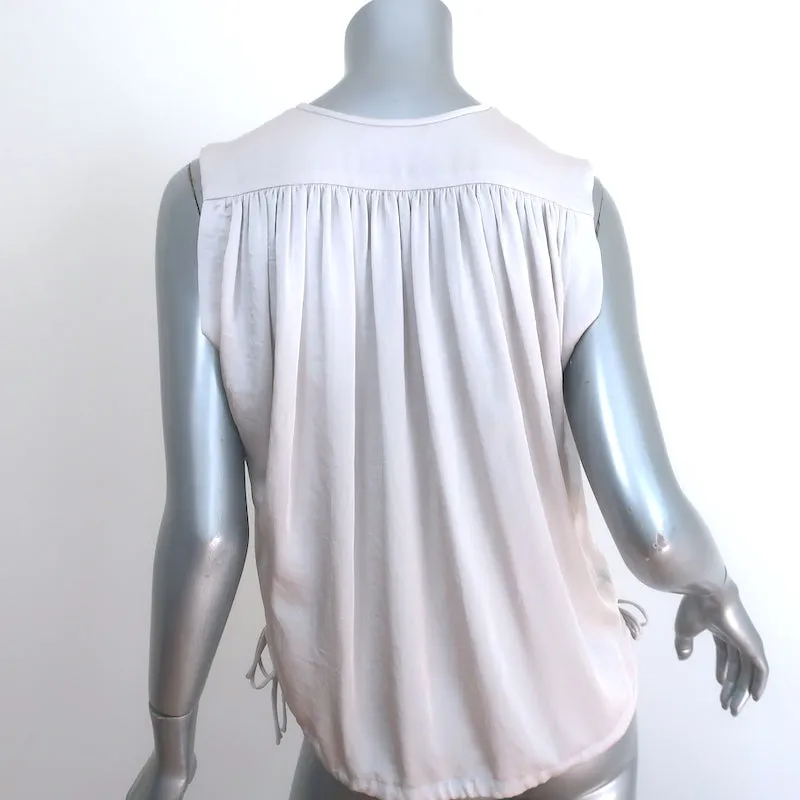 Isabel Marant Etoile Haut Hervey à Ourlet Cordon Argent Taille 34 Blouse sans Manches