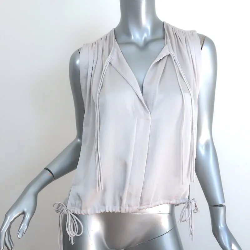 Isabel Marant Etoile Haut Hervey à Ourlet Cordon Argent Taille 34 Blouse sans Manches