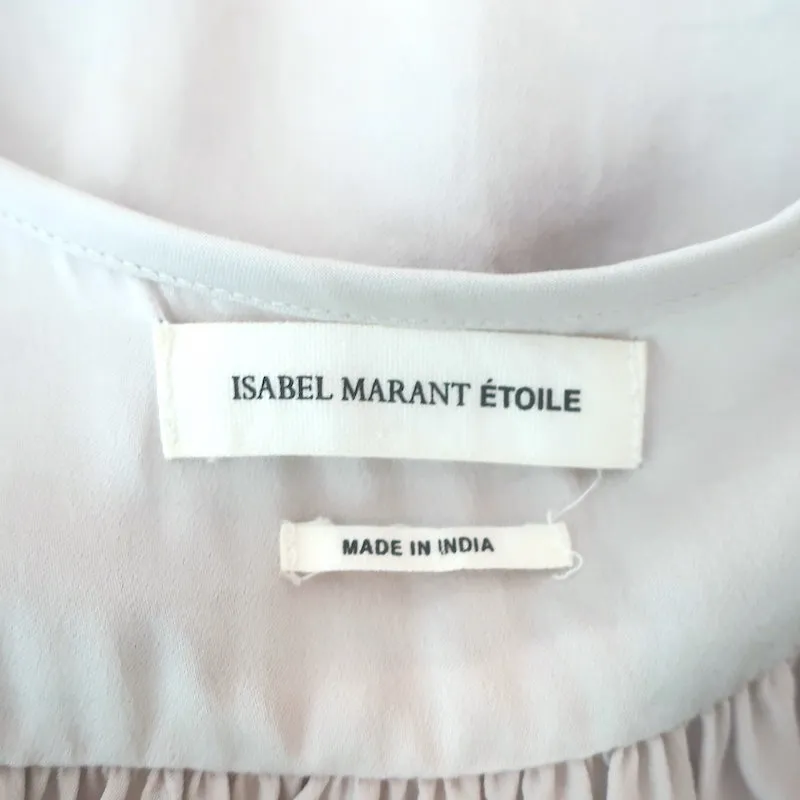 Isabel Marant Etoile Haut Hervey à Ourlet Cordon Argent Taille 34 Blouse sans Manches