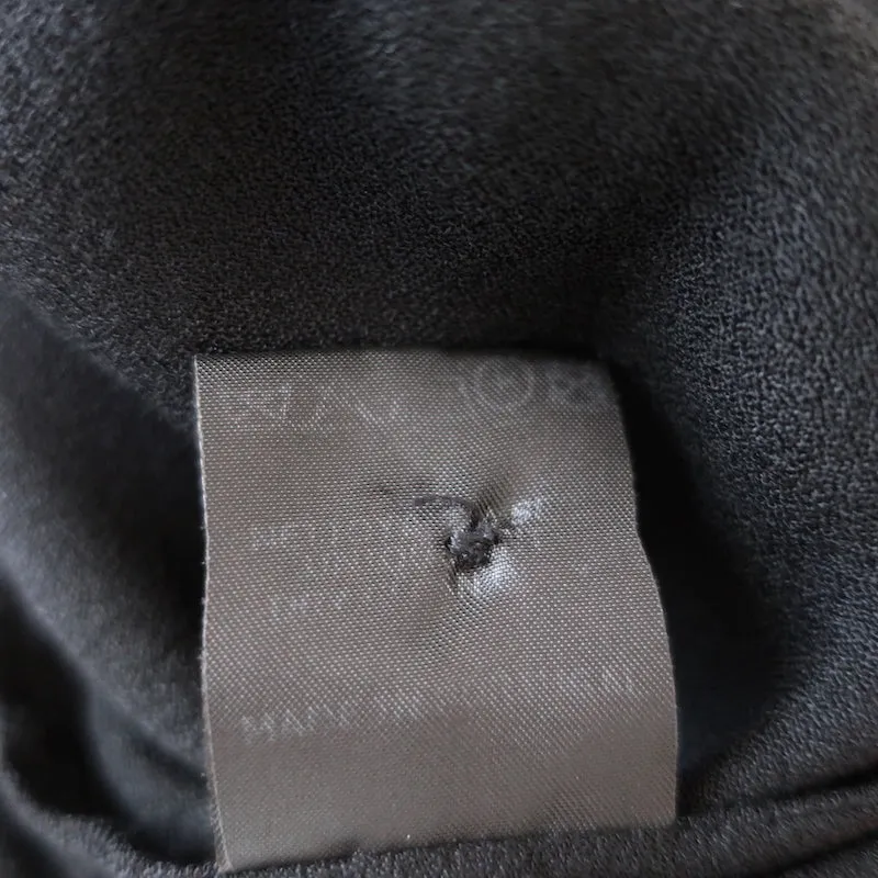 Isabel Marant Etoile Haut à liens à franges Noir Néo Crêpe Taille 34 Blouse sans manches