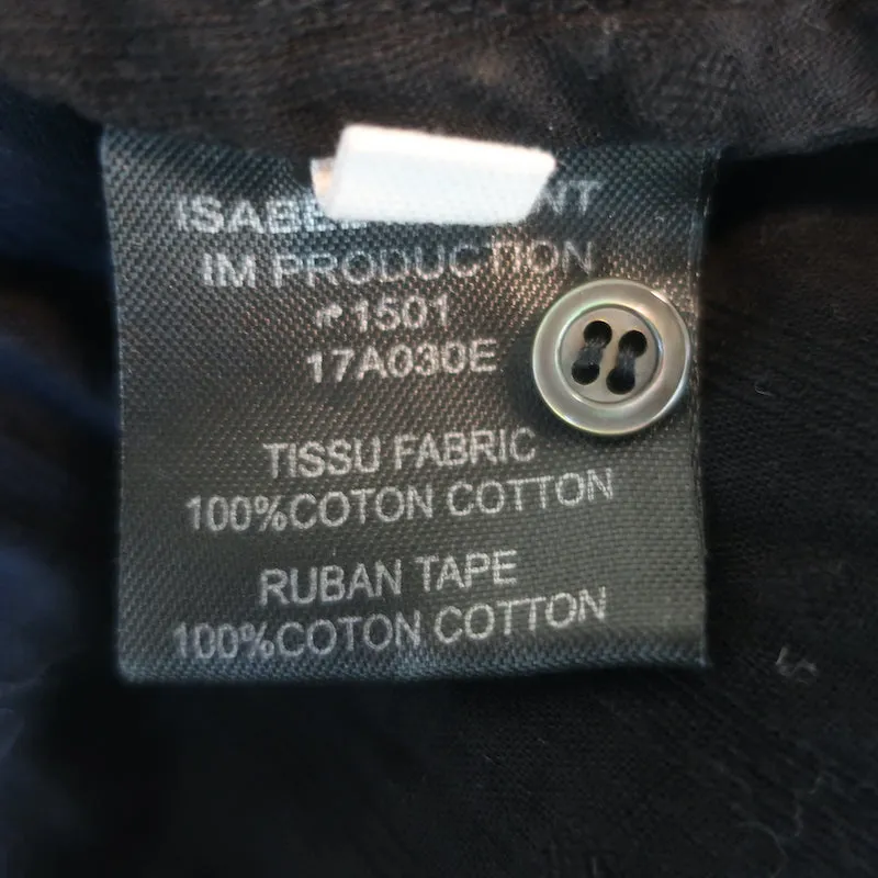 Isabel Marant Etoile Ykaria Blouse à Volants Noir en Coton Flocké Taille 34