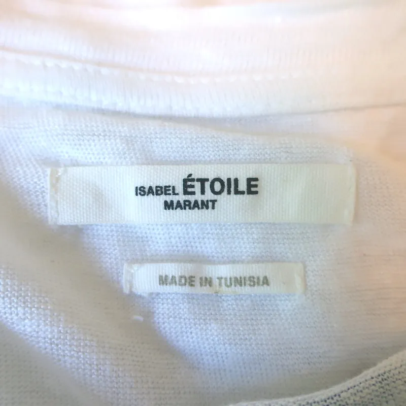 Isabel Marant Etoile T-shirt à logo métallisé Zewel en lin blanc Taille L