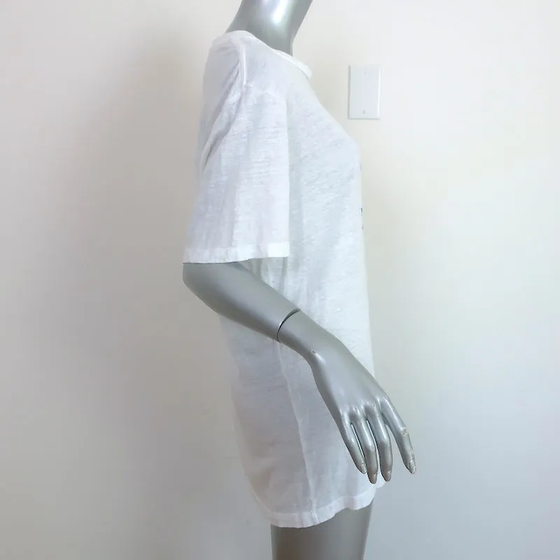 Isabel Marant Etoile T-shirt à logo métallisé Zewel en lin blanc Taille L