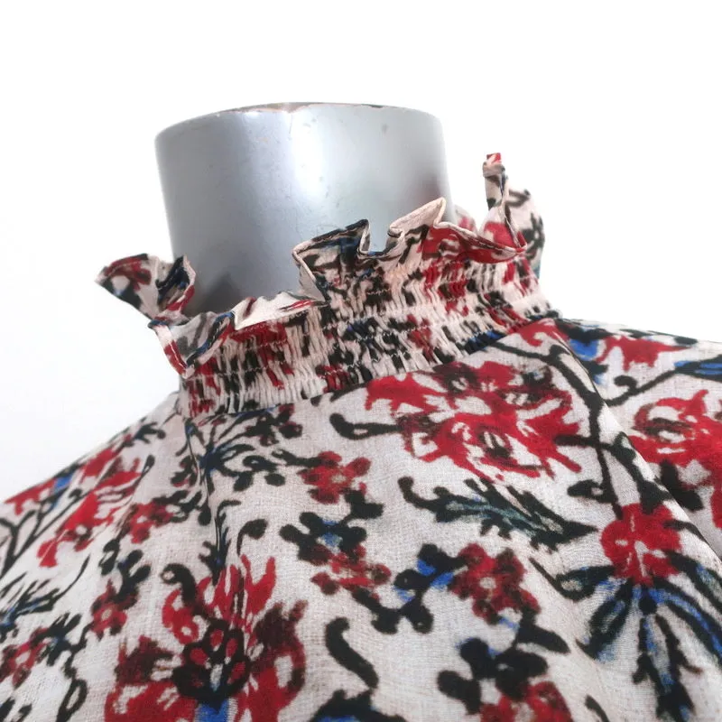 Isabel Marant Haut à Manches Longues Fantine Imprimé Floral Taille 36 Pull Col Roulé