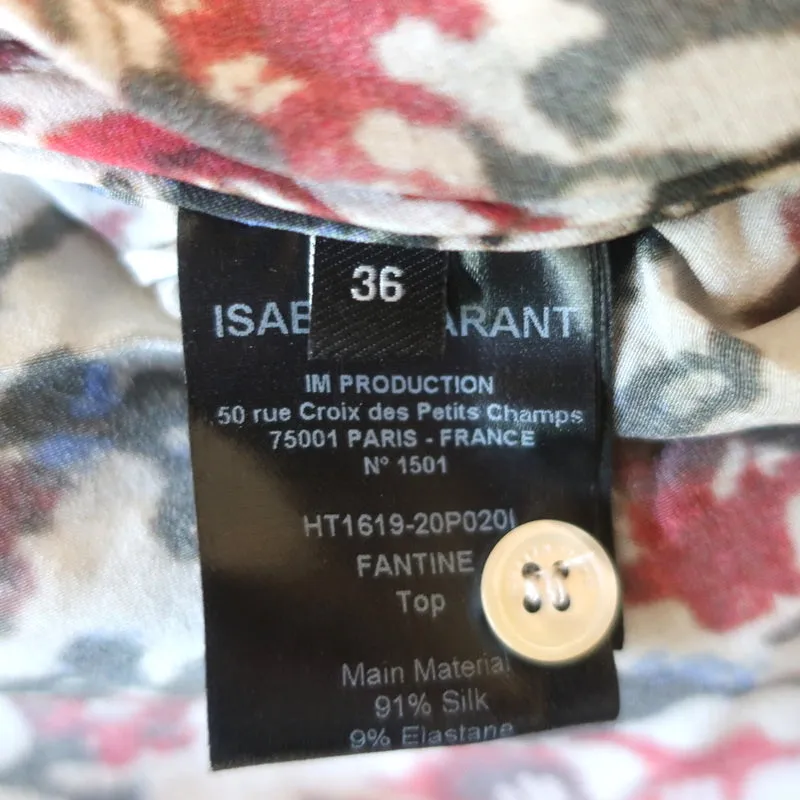 Isabel Marant Haut à Manches Longues Fantine Imprimé Floral Taille 36 Pull Col Roulé