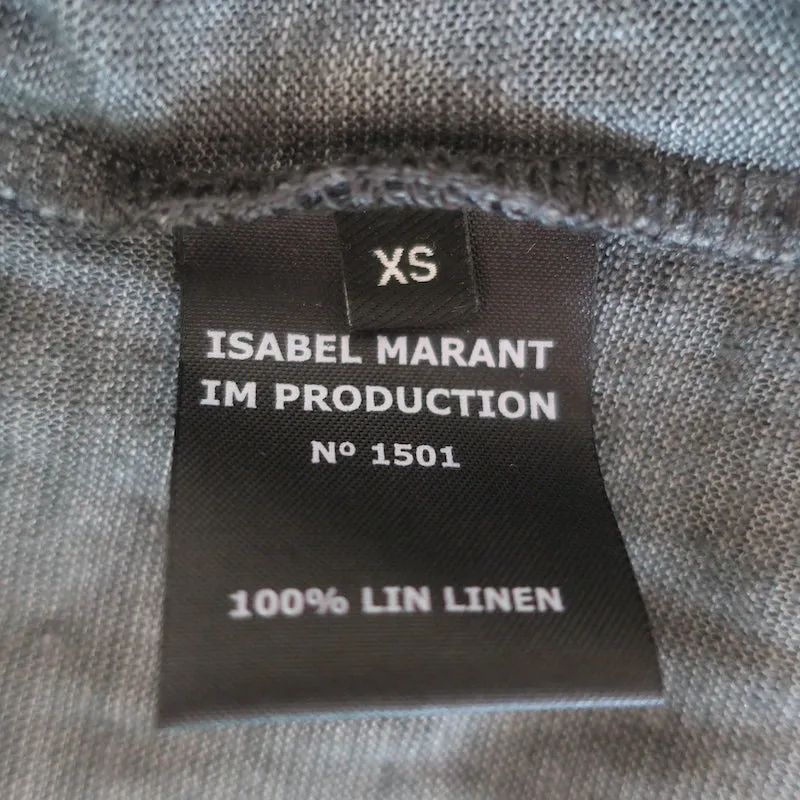 Isabel Marant Haut sans manches Mamet en jersey de lin gris foncé Taille Très Petite NEUF