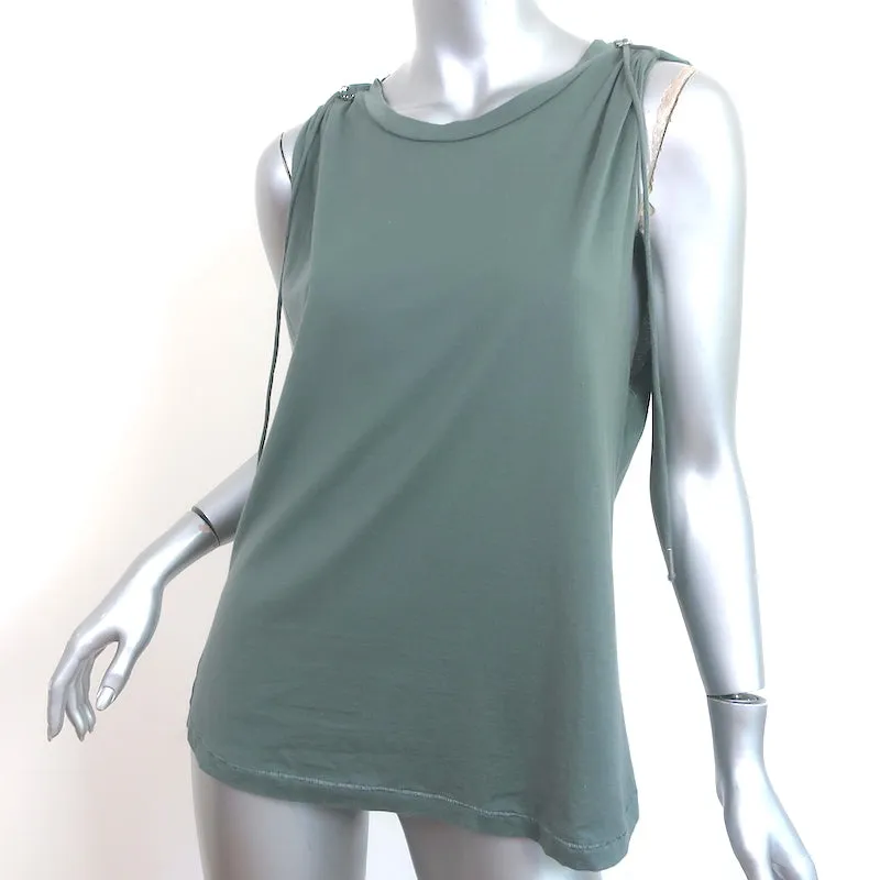 Isabel Marant Débardeur à Nœuds sur l'Épaule Vert Grisâtre en Coton Taille 38