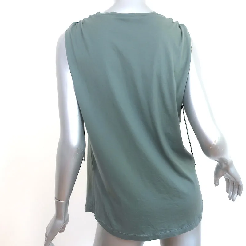 Isabel Marant Débardeur à Nœuds sur l'Épaule Vert Grisâtre en Coton Taille 38