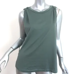 Isabel Marant Tie-Shoulder Tank Top Greenish Gray Cotton Size 38