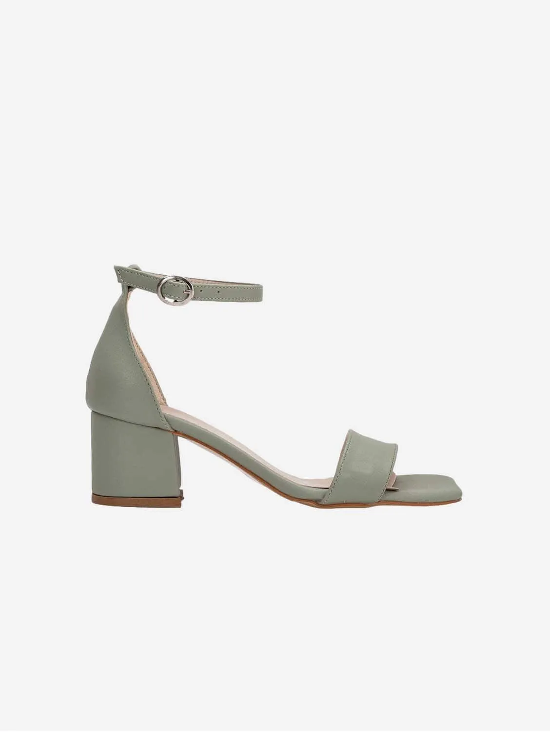 Iva Vegan Cuir à Talon Bas | Vert