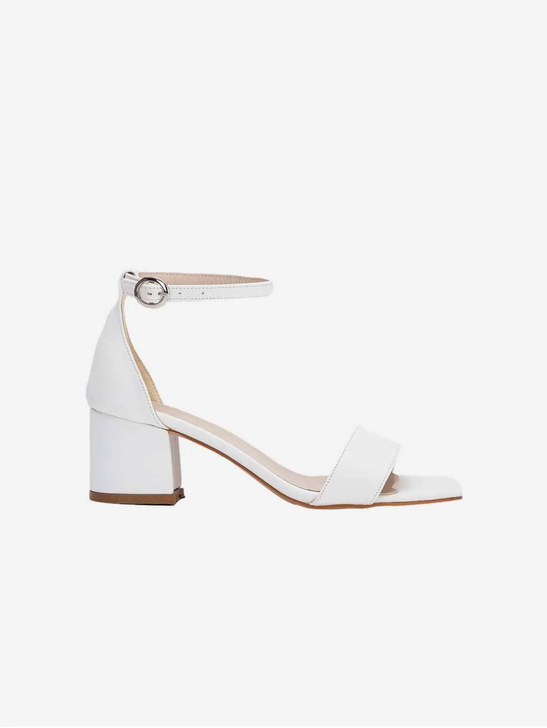 Iva Vegan Cuir à Talon Bas | Blanc