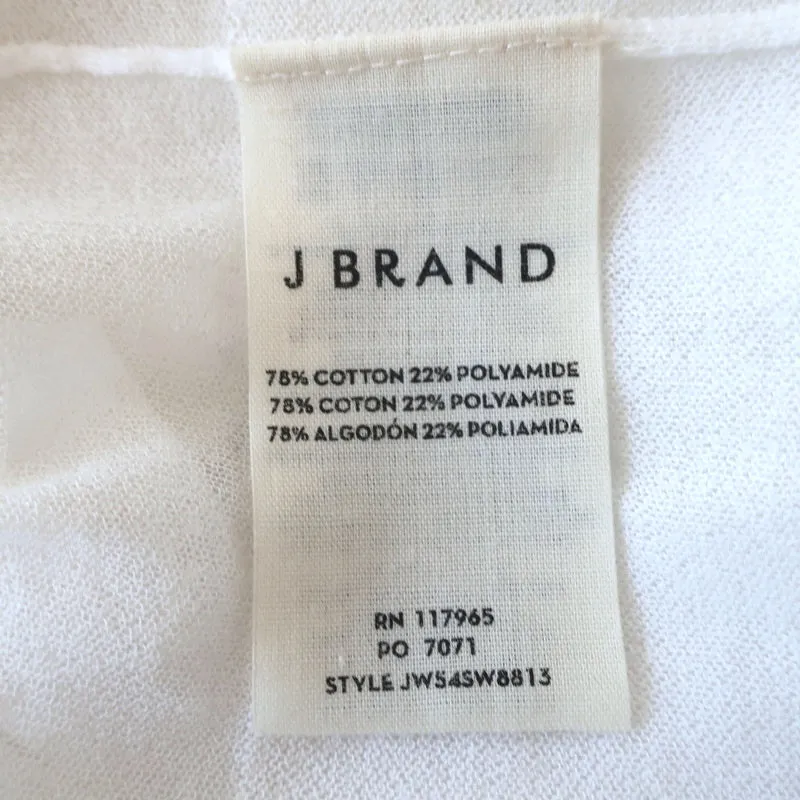 J Brand Haut sans manches blanc en coton mélangé avec panneaux transparents Taille L