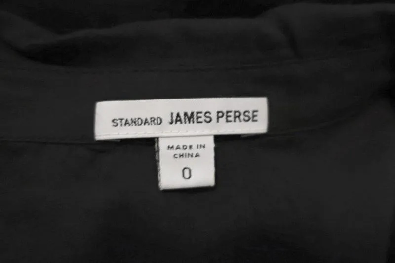 Chemise détendue en chiffon James Perse Charbon Taille 0 Manches longues Boutonnée