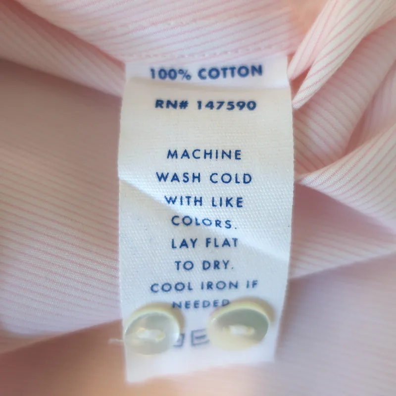 Chemise JED à boutonnage rose rayures en coton taille extra petite manches longues haut