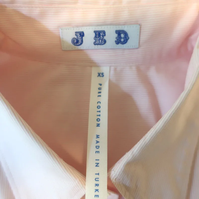 Chemise JED à boutonnage rose rayures en coton taille extra petite manches longues haut
