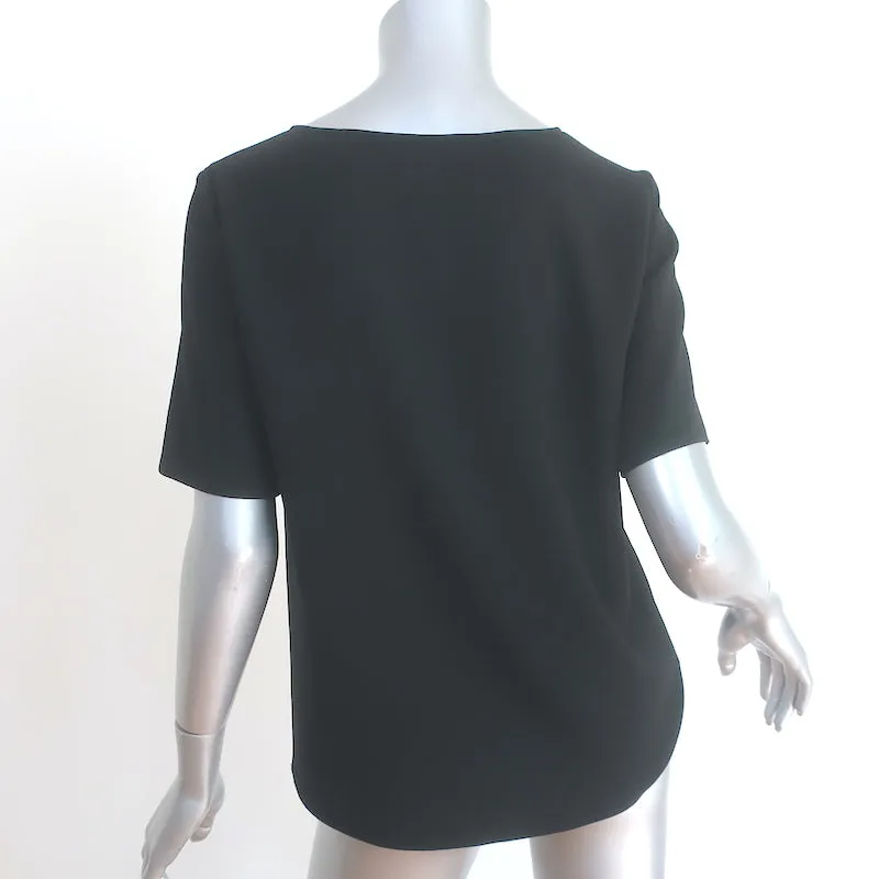 Jenni Kayne T-shirt en crêpe noir Taille Petite Haut à manches courtes