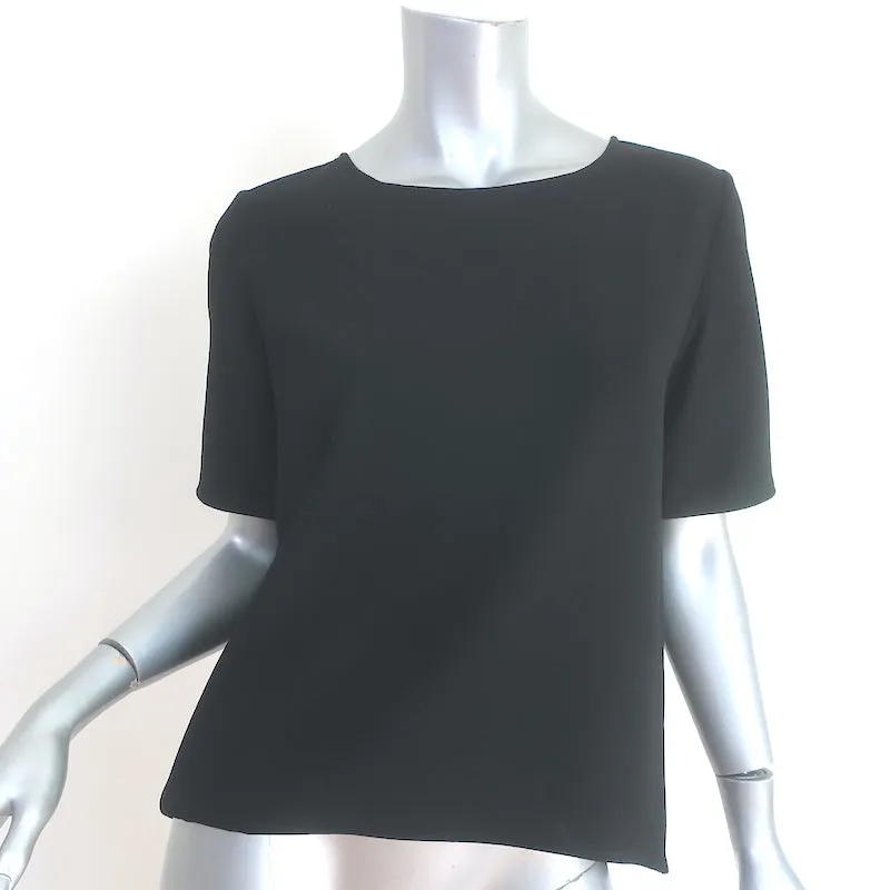 Jenni Kayne T-shirt en crêpe noir Taille Petite Haut à manches courtes